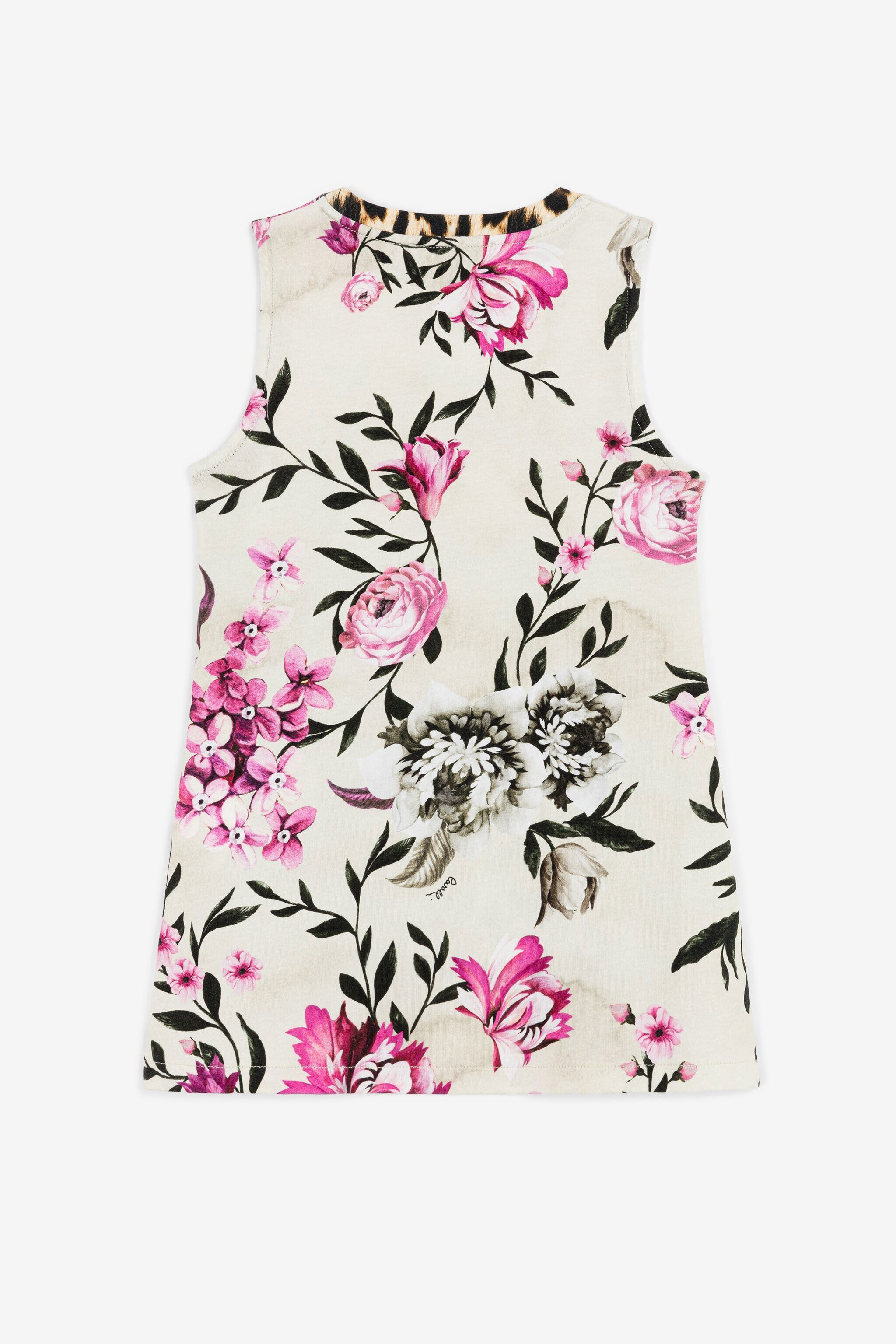 JU Flower And Leopard-Print Dress JU Flower And Leopard-Print Dress Pink OJT163-ISA2J