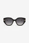 RC Lunettes de soleil larges et féminines sur le devant avec double anneau décoratif Noir UALD05-ID200