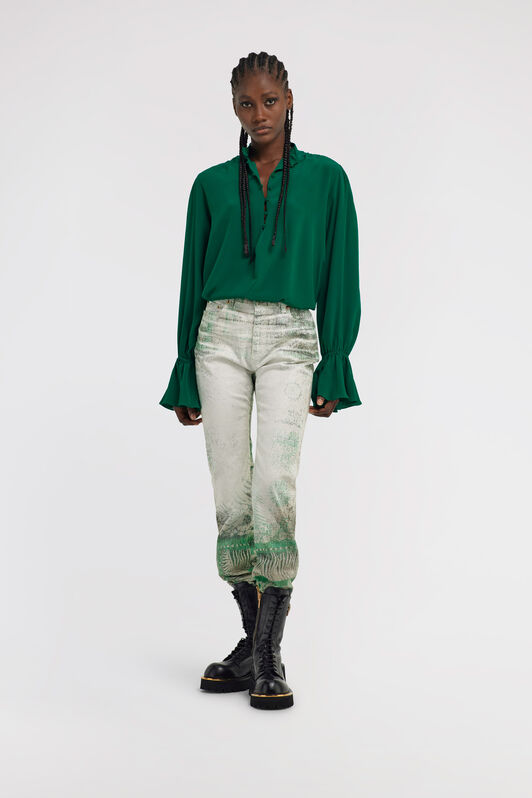 RC Camicia Verde Collo Alto Polsini Svasati Verde TKT709-SY001