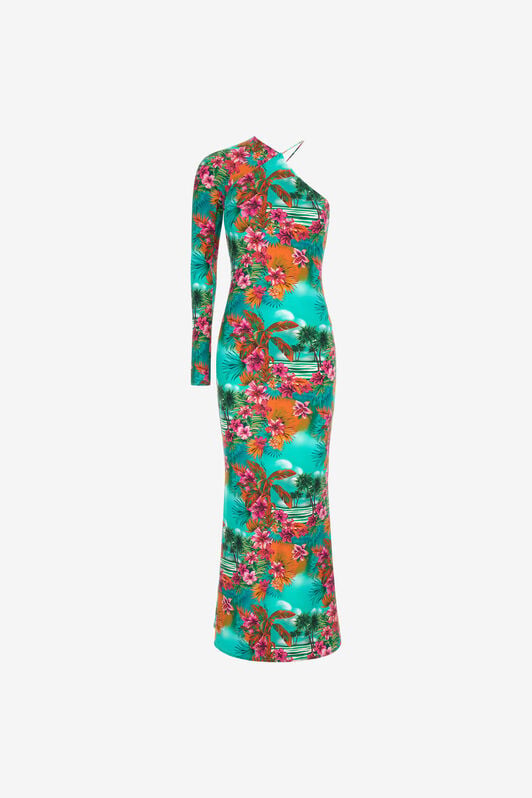 RC Hawaii Print Dress Maxi RC Hawaii Print Dress Maxi Light blue SKT124-LNI84