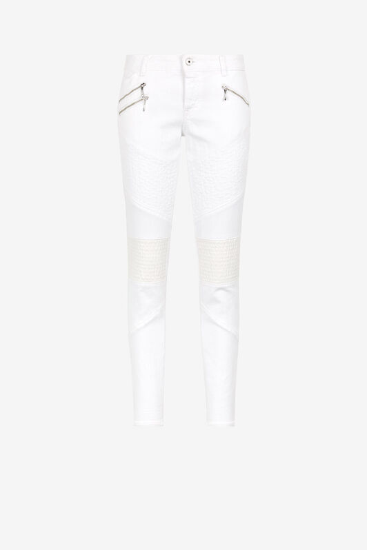 JC Just Cavalli Panelled Straight-Leg Jeans White GKLSCX-ISEER