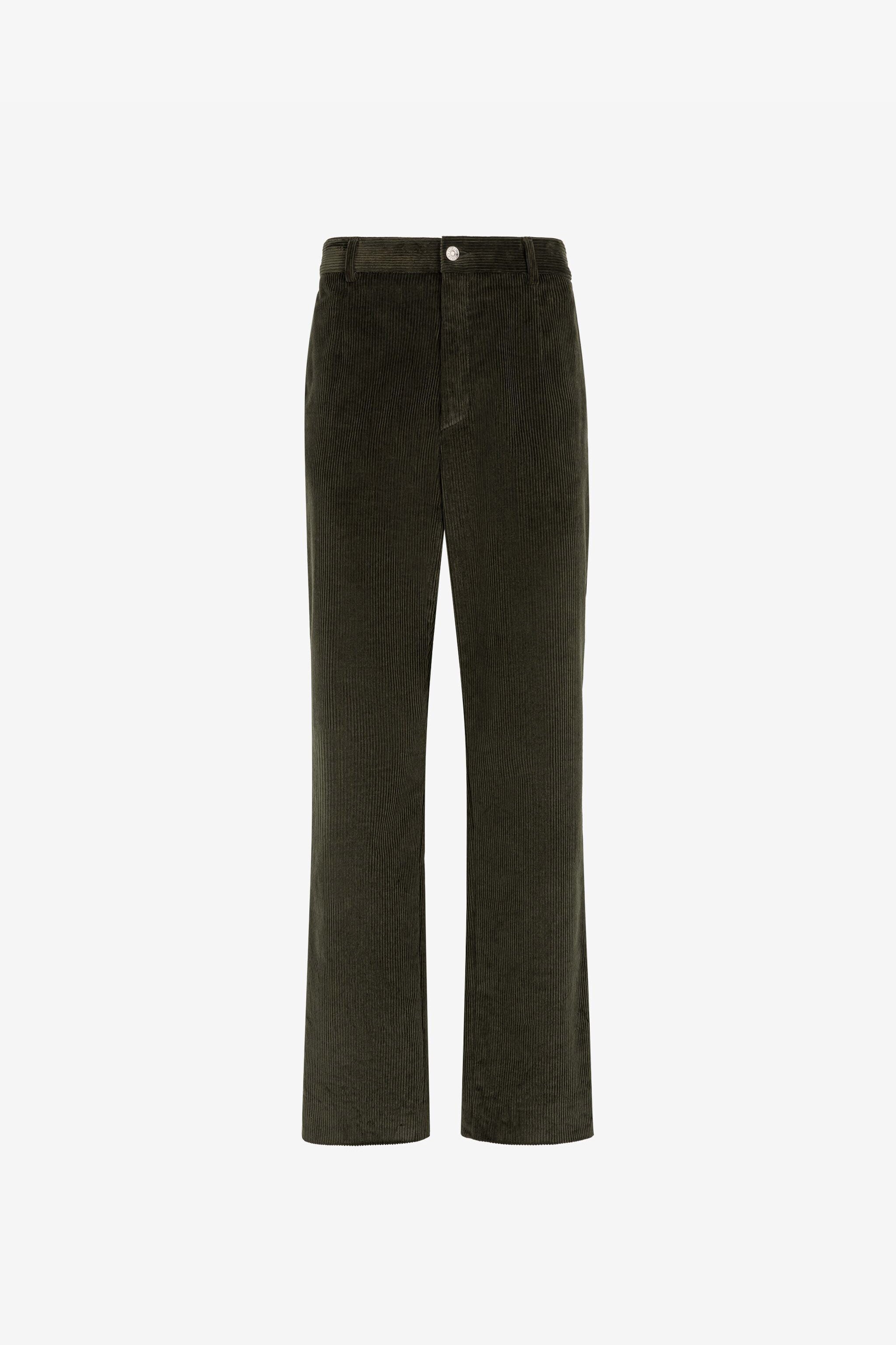 RC Logo-Embroidered Straight-Leg Trousers Dark green RRT210-VL110