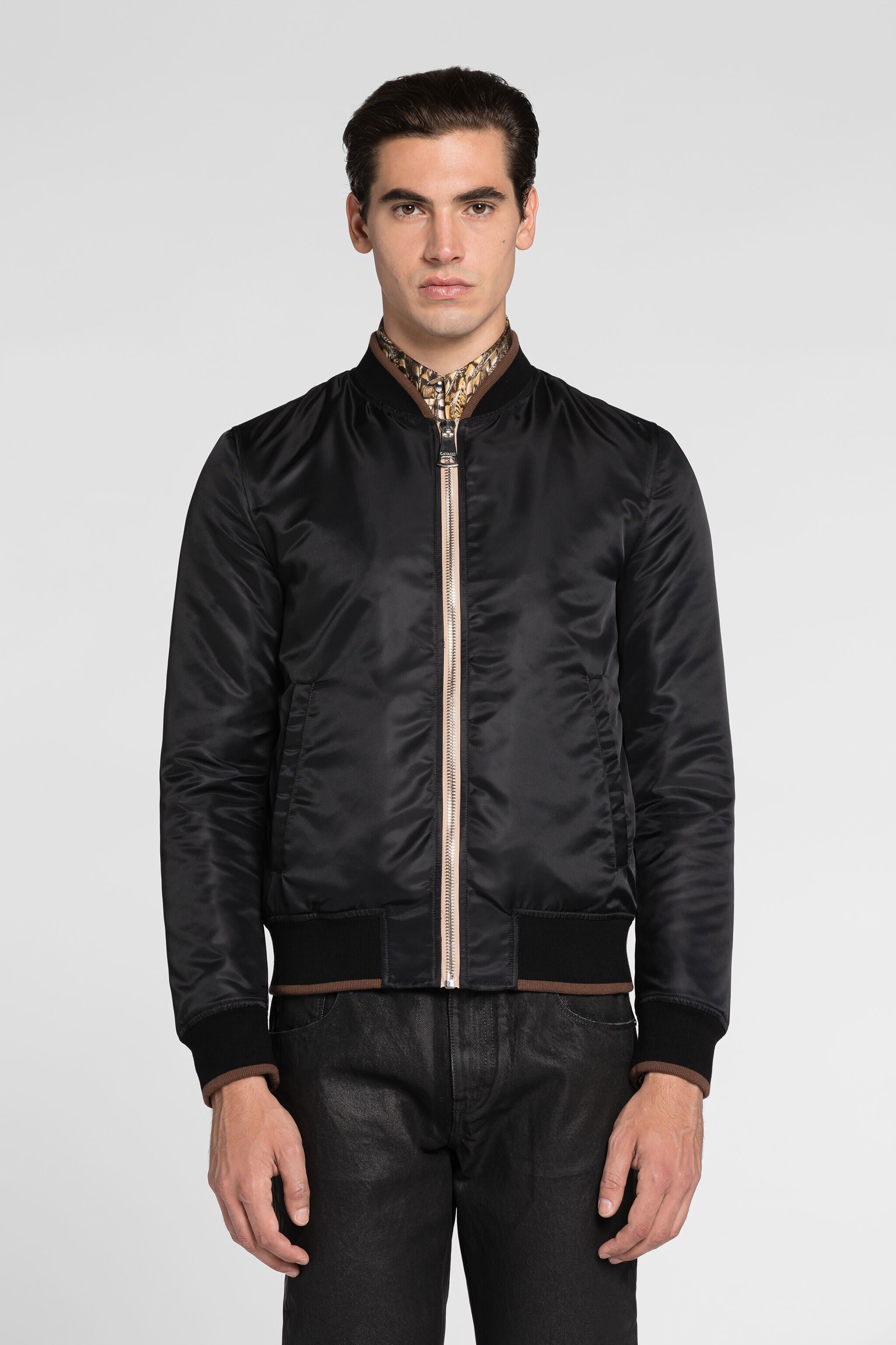 RC Embroidered animal motif bomber jacket RC Embroidered animal motif bomber jacket Black QRT527-RD051