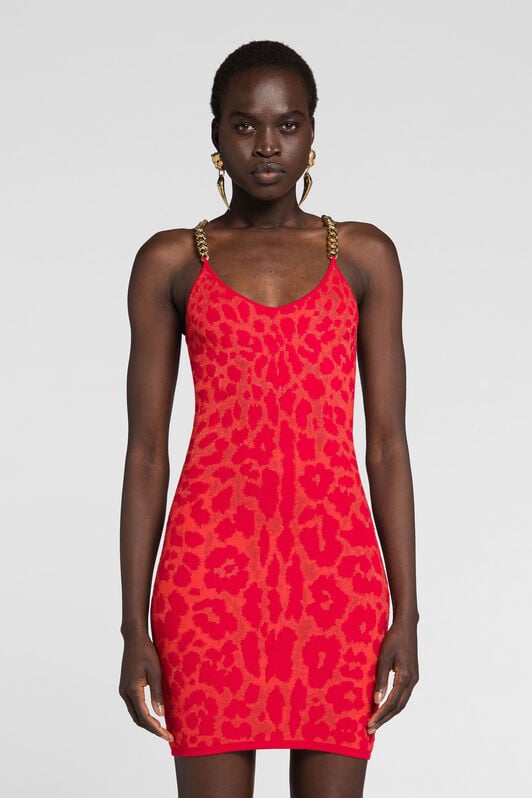 RC Jaguar-Jacquard Chain-Strap Dress RC Jaguar-Jacquard Chain-Strap Dress Orange OQM113-MA003