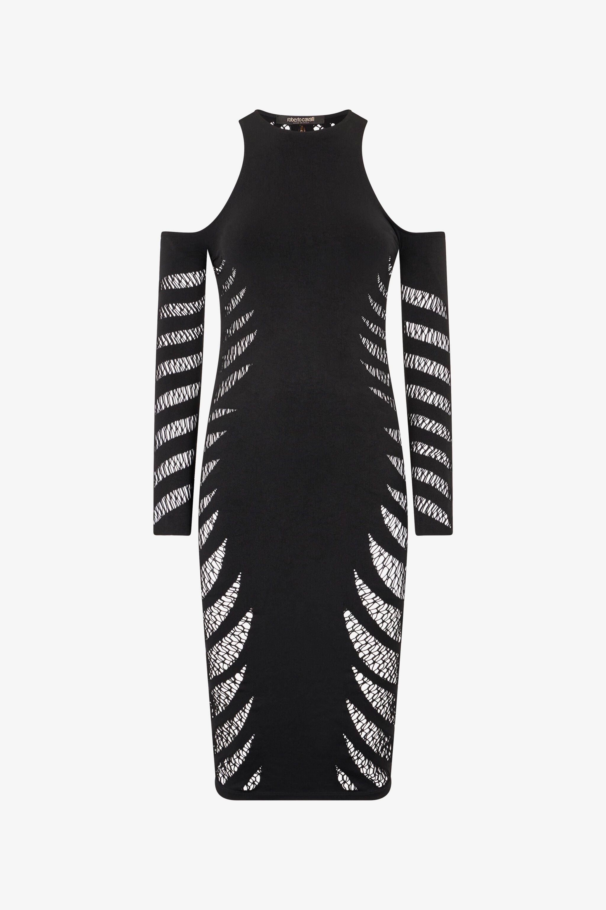RC Robe Midi Avec Motif Ajouré RC Robe Midi Avec Motif Ajouré Noir UKT152-MA001