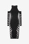 RC Robe Midi Avec Motif Ajouré RC Robe Midi Avec Motif Ajouré Noir UKT152-MA001