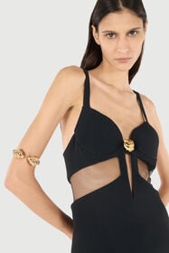 RC Pulsera rígida con cabezas de tigre Oro UKG009-AM061