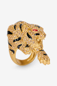 RC Anillo Roar Dorado con Cristales ORO/NERO TKG020-AM061