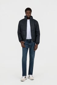 RC Marineblaue Steppjacke mit Stehkragen und Reißverschluss DENIM TOT40D-FT143