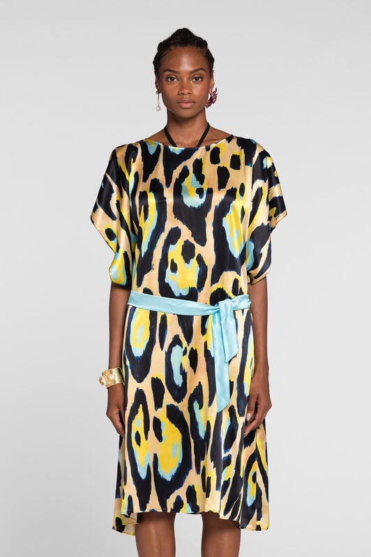 RC Leopard print beach dress RC Leopard print beach dress Yellow QKW00P-2NF54