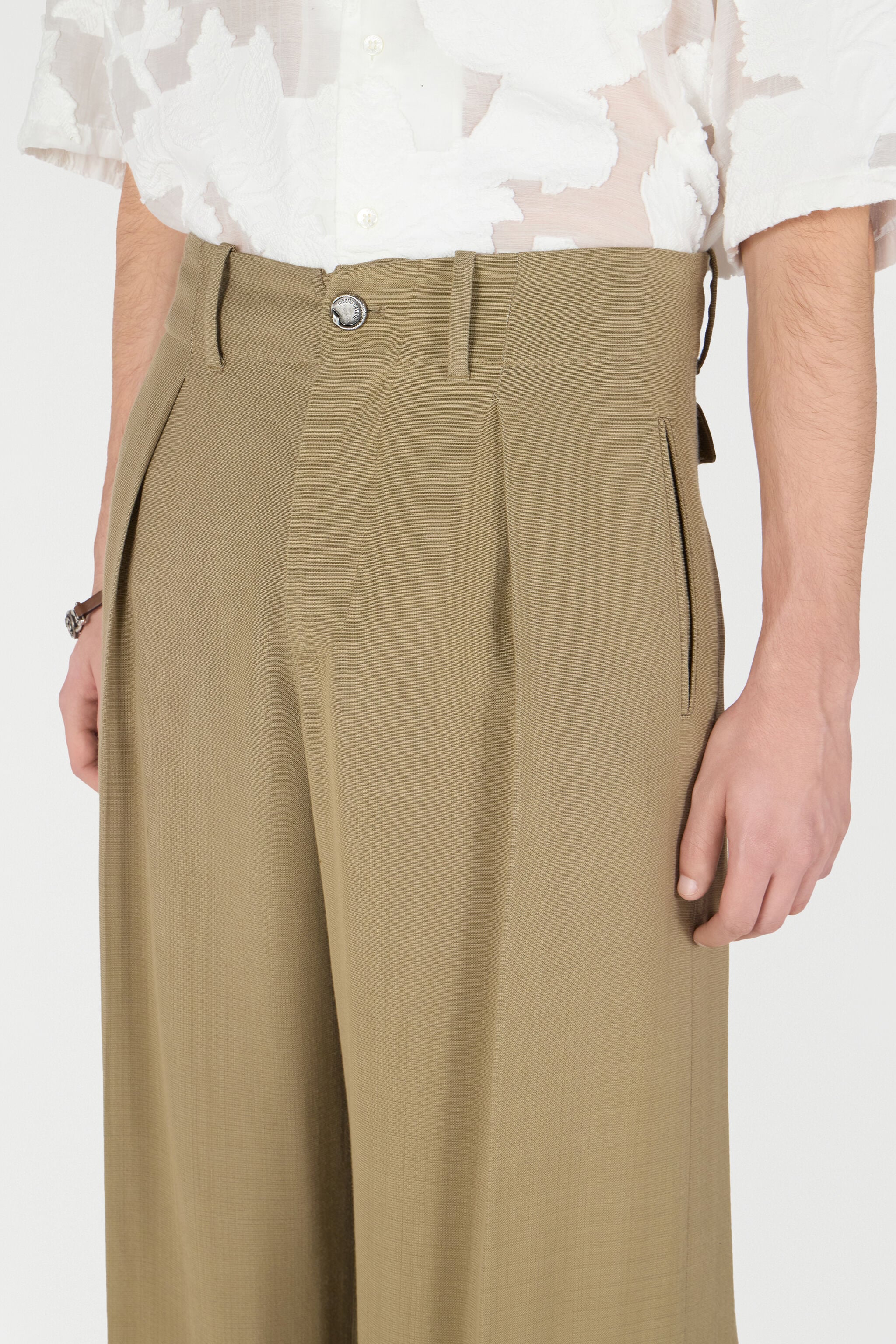 RC Palazzo Pants With Pleat Detail RC Palazzo Pants With Pleat Detail Brown URT245-VI045