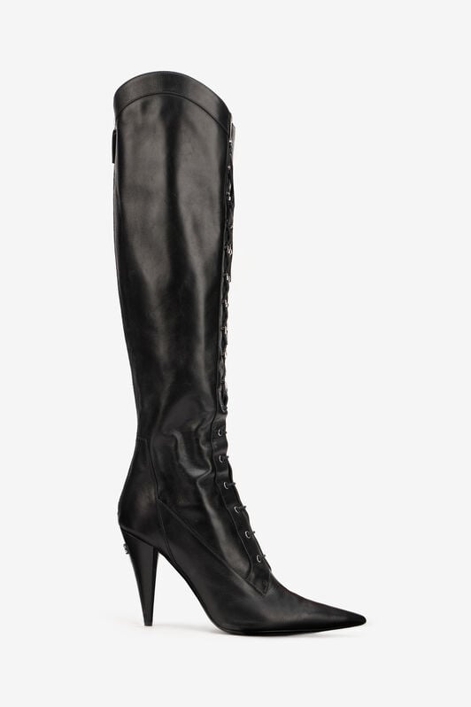 RC Bottes Noires En Cuir À Talons RC Bottes Noires En Cuir À Talons BLACK/PALLADIUM XWS006-PZB38