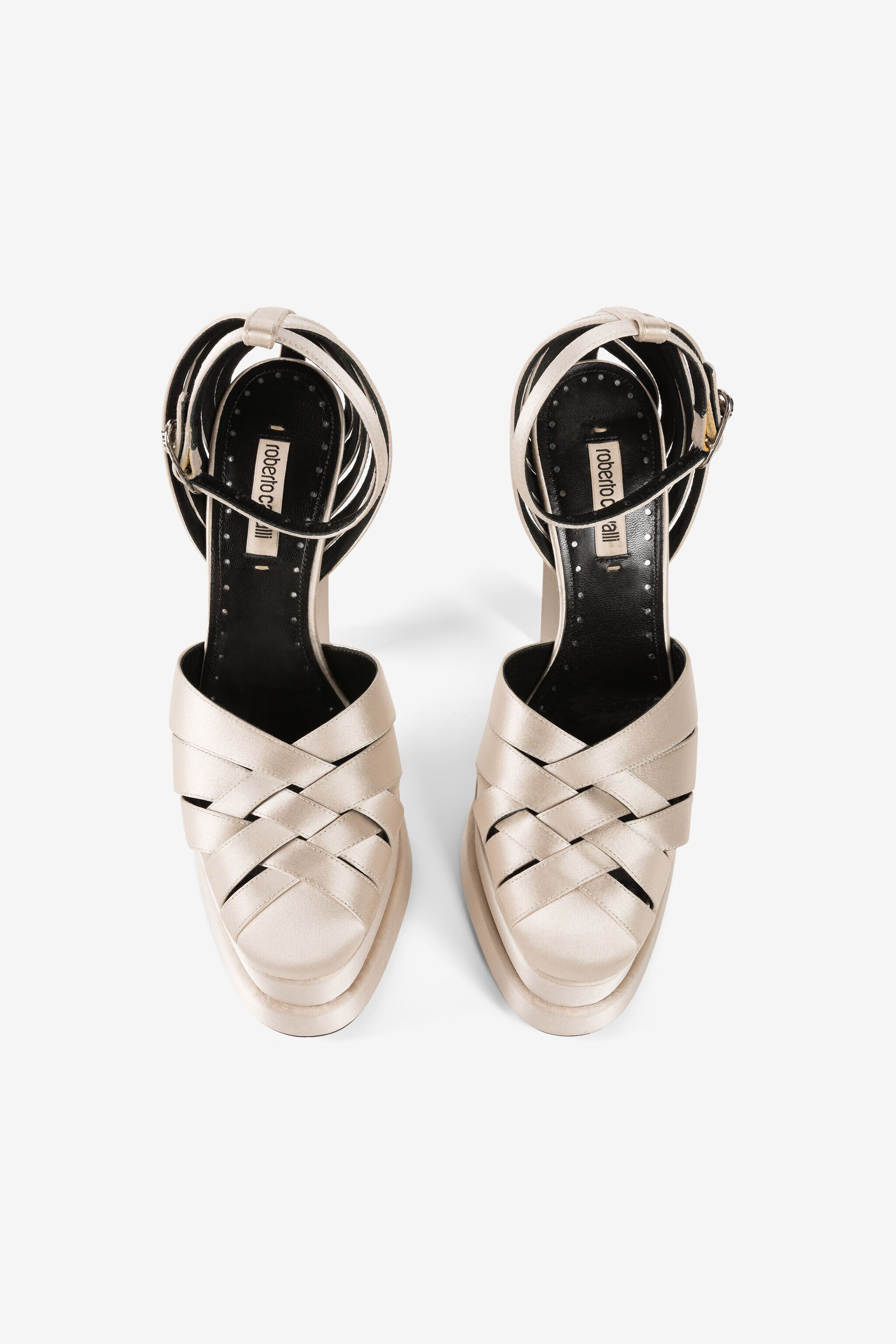RC Caged leather platform sandals RC Caged leather platform sandals Ivory RKS008-FLR01