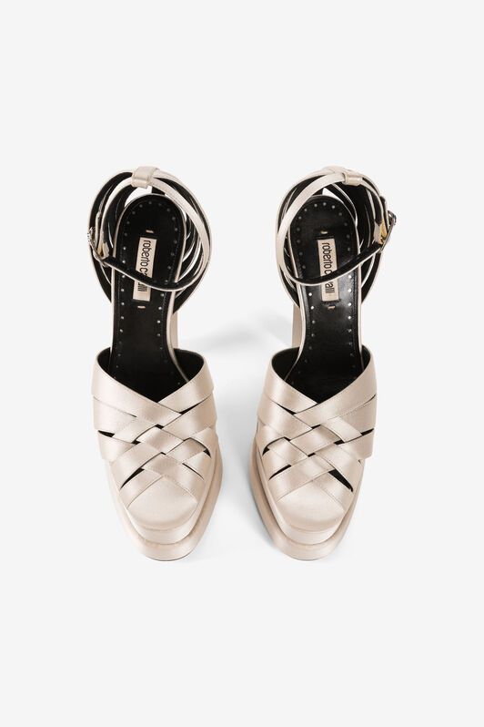 RC Caged leather platform sandals RC Caged leather platform sandals Ivory RKS008-FLR01