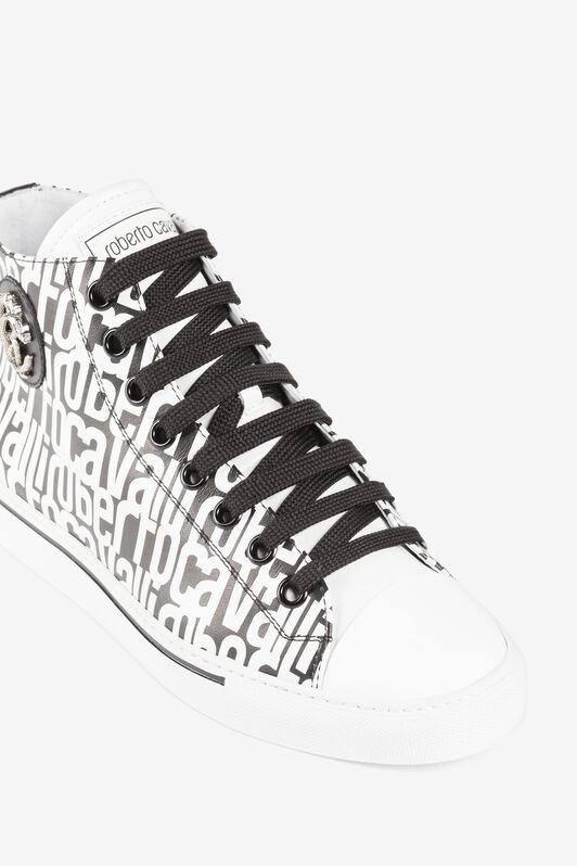 RC Logo-print leather sneakers Black/White RKS037-PZB22