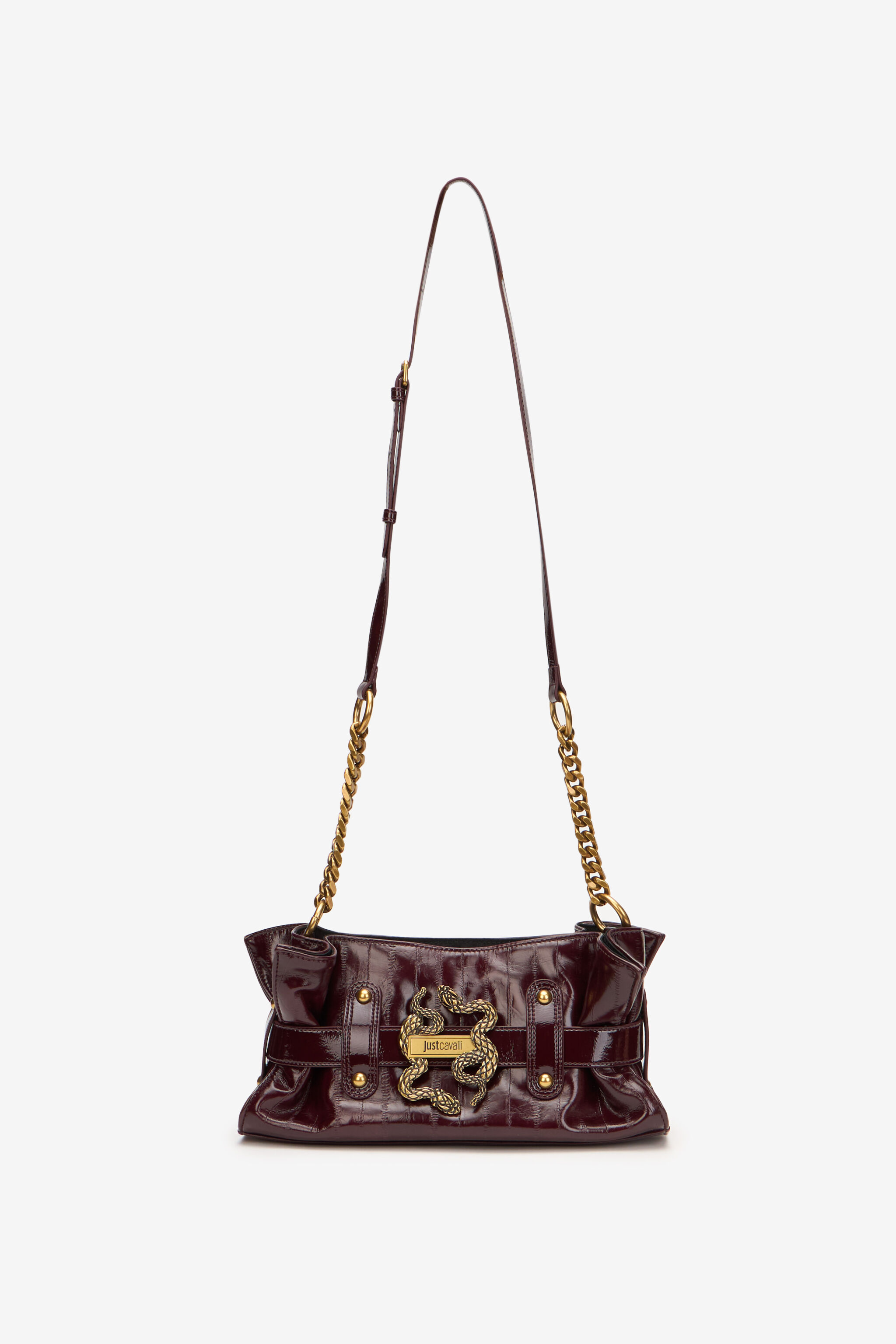 JC Shoulder Bag with Snake Detail JC Shoulder Bag with Snake Detail CORDOVAN XFB031-XF467