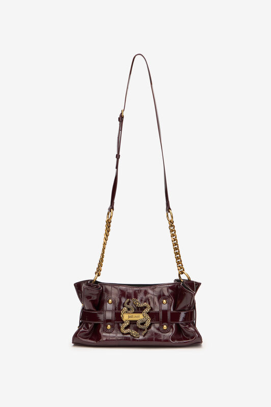 JC Shoulder Bag with Snake Detail JC Shoulder Bag with Snake Detail CORDOVAN XFB031-XF467