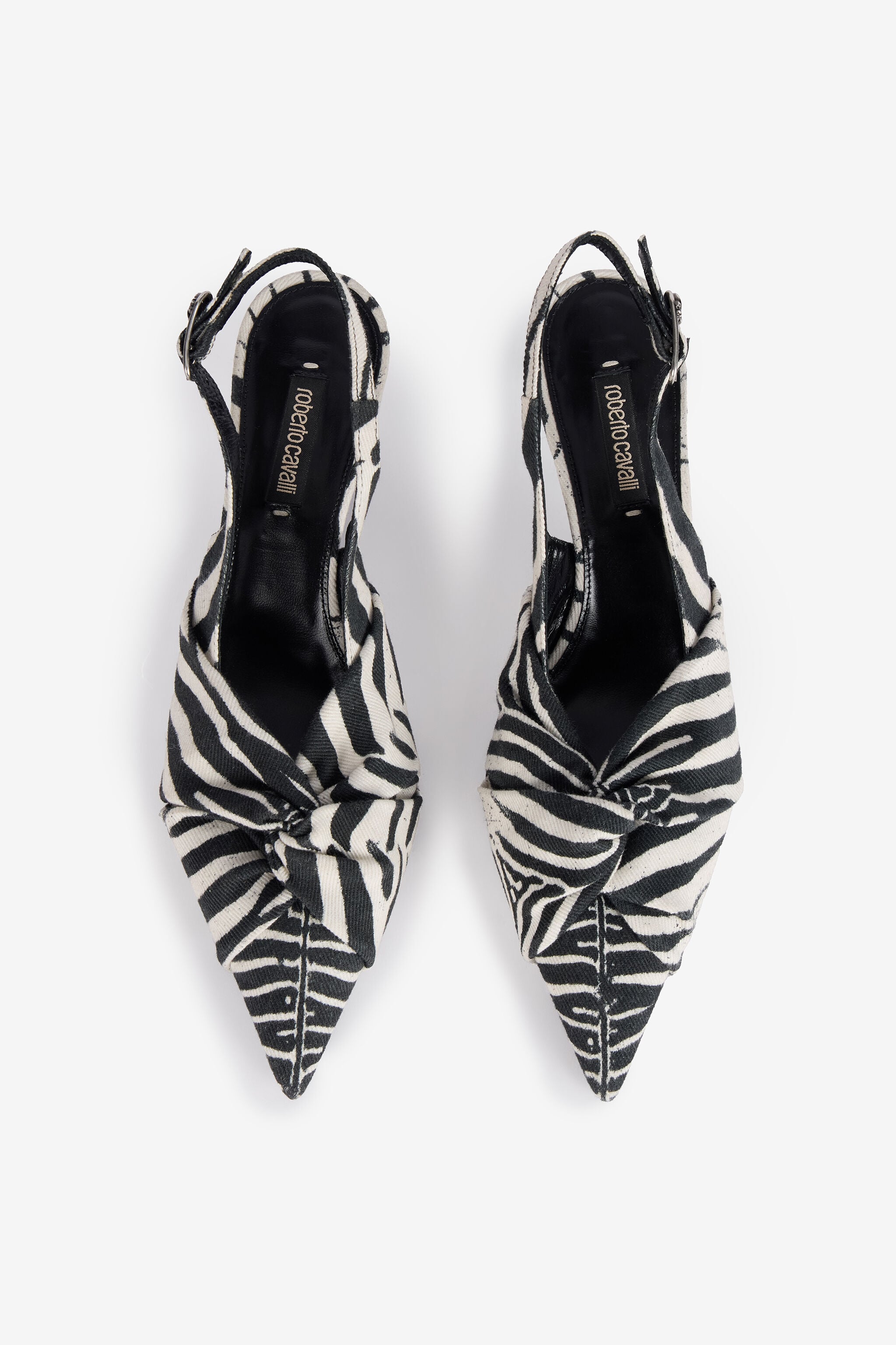 RC Zebra Print Slingbacks With Knotted Detail RC Zebra Print Slingbacks With Knotted Detail Black/White UKS012-SMC77