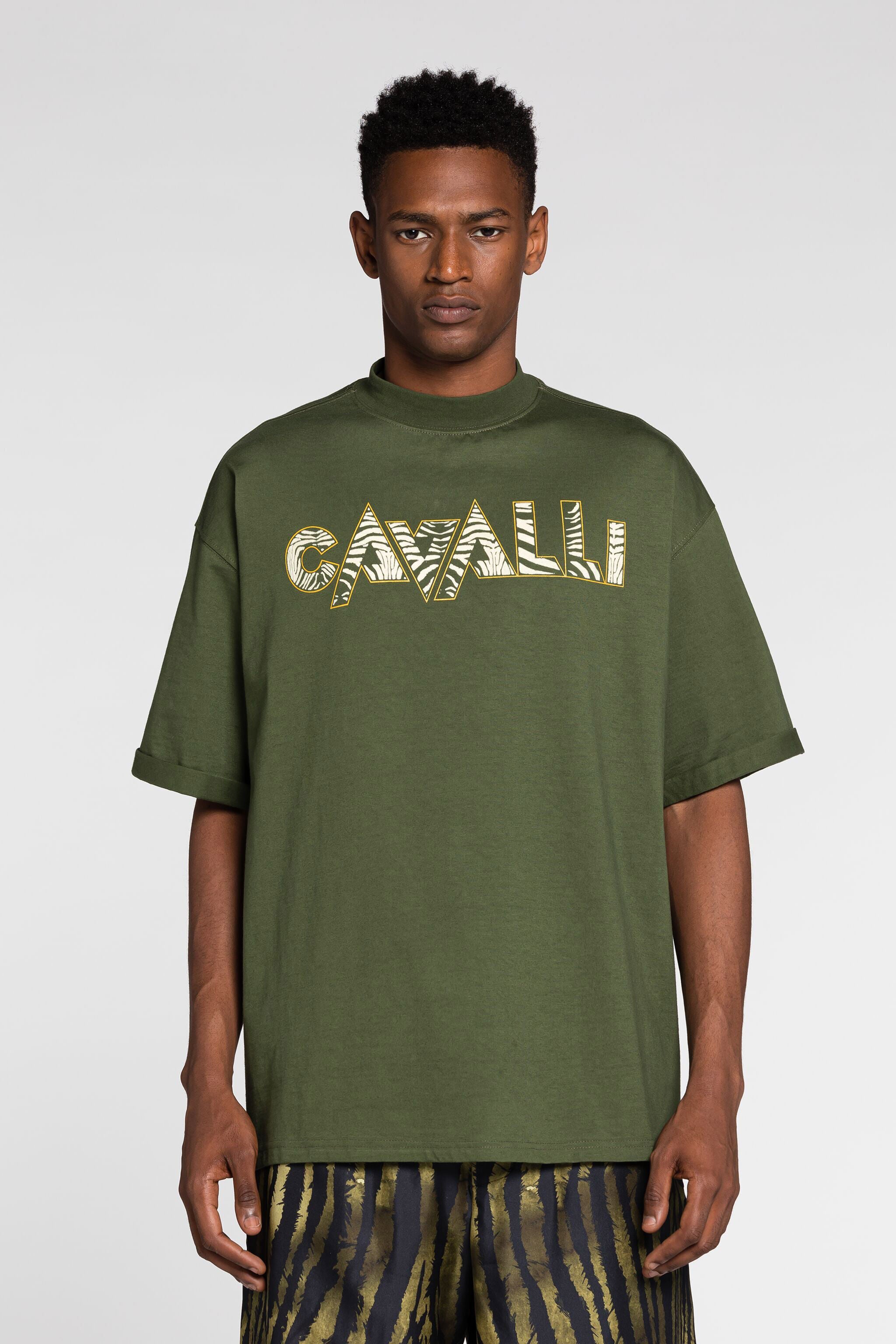 RC Logo-Print Cotton T-Shirt Green RRT62O-JD060