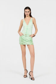 RC Jaguar Mint Print Denim Mini Skirt PISTACHIO GREEN XQJ302-DAT23