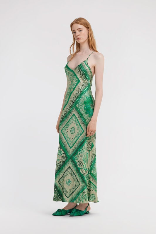 RC Bandana Print Slip Dress RC Bandana Print Slip Dress Green TKT102-4QN05