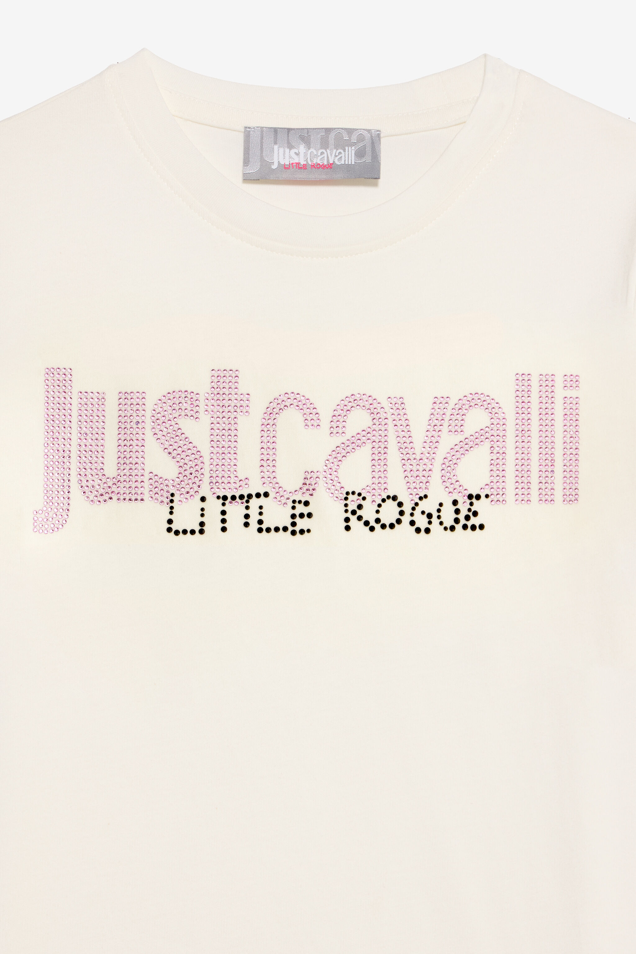 JC T-Shirt with Rhinestone Logo MARSHMALLOW XFT63F-JD005
