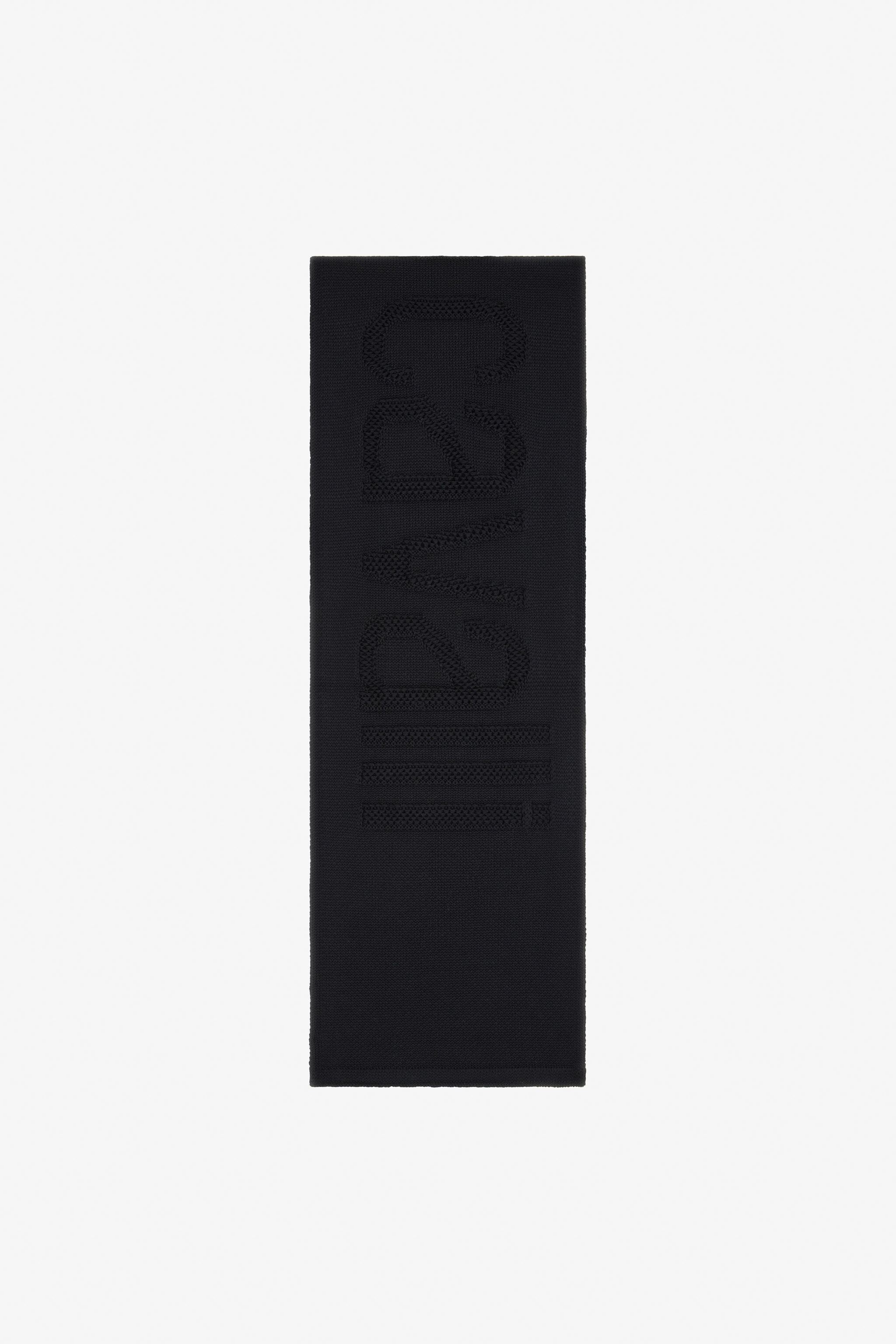 RC Wool Blend Scarf with Logo Workmanship Black TALR40-IR057