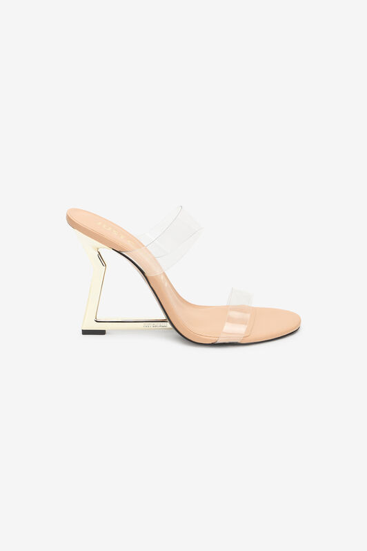 JC Mules Nude Con Tacco Geometrico WHITE UFS063-UF385