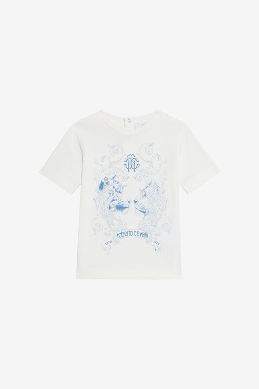 JU Cotton T-shirt with graphic design JU Cotton T-shirt with graphic design MILKY WHITE VJT609-JD001