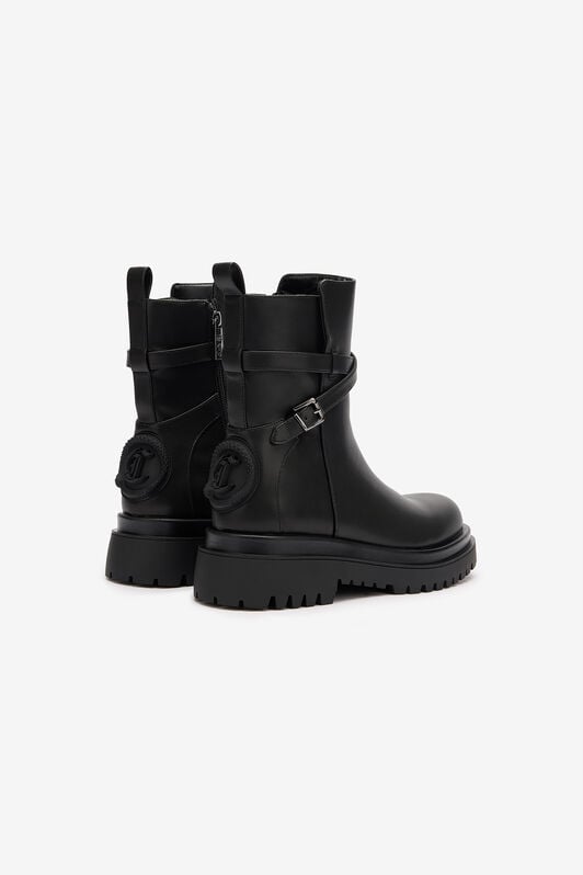 JC Combat Boots With Strap And JC Monogram JC Combat Boots With Strap And JC Monogram Black TFS036-TF269