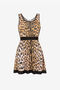 RC Leopard-print skater dress Light Brown QKM114-MG001