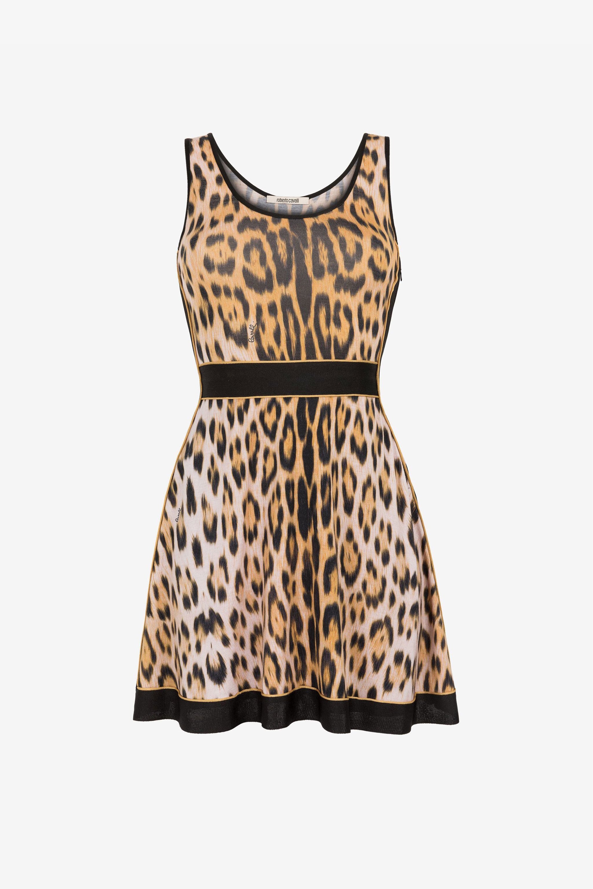 RC Leopard-print skater dress RC Leopard-print skater dress Light Brown QKM114-MG001