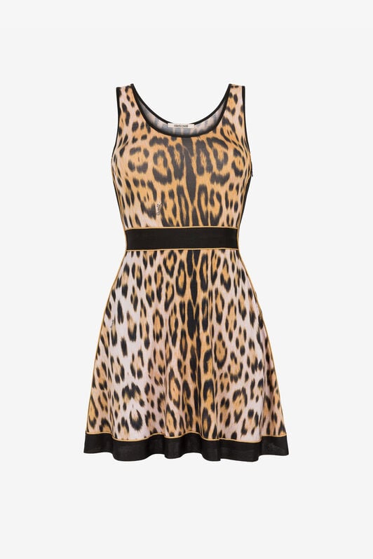 RC Leopard-print skater dress RC Leopard-print skater dress Light Brown QKM114-MG001
