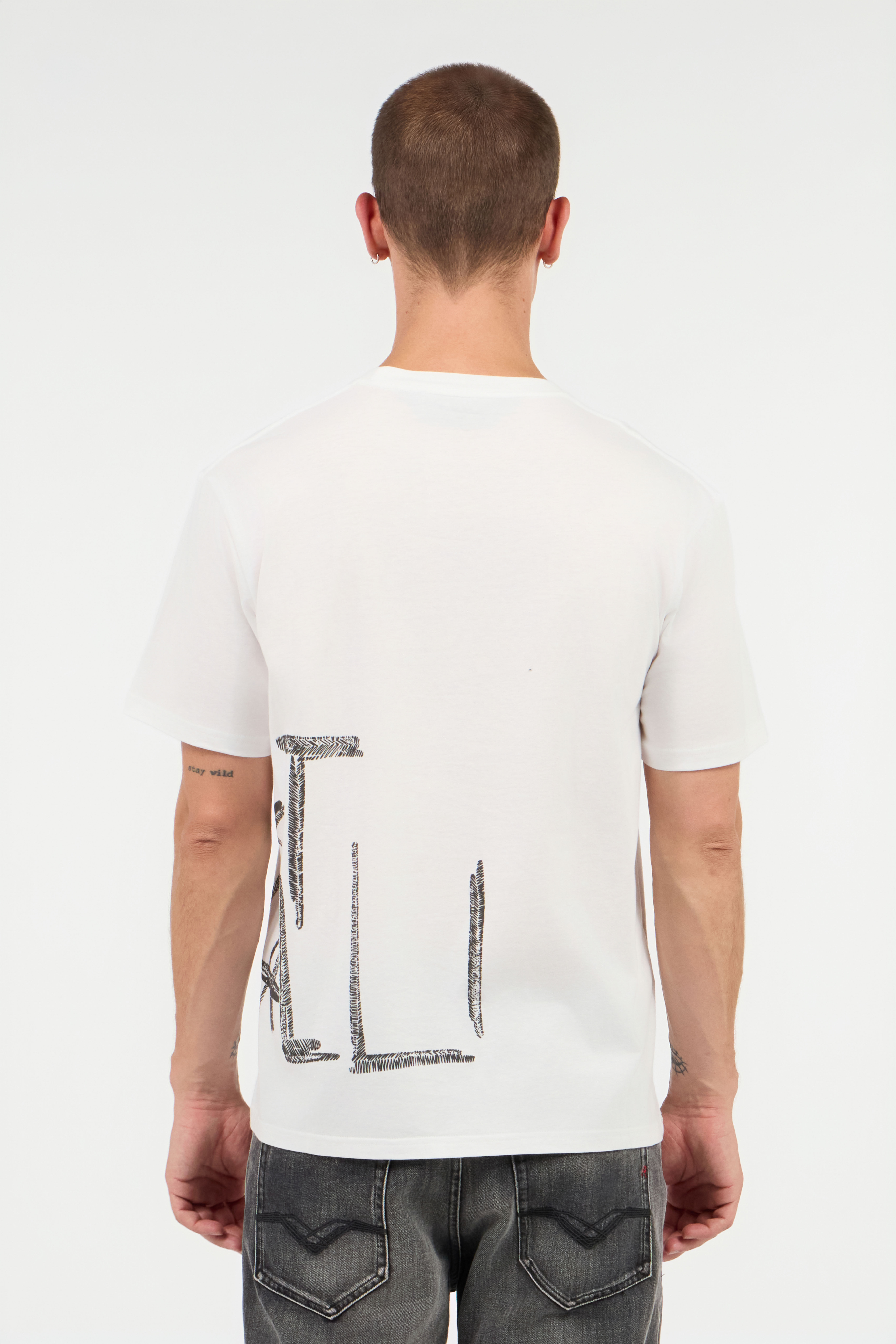 JC White Cotton T-Shirt With Graphic Print JC White Cotton T-Shirt With Graphic Print WHITE UFT054-UF074