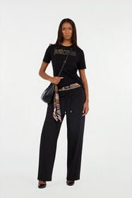 JC Pantaloni Sportivi Con Vita Leopard Skin BLACK VFT147-VF226