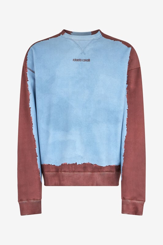RC Distressed Sweatshirt In Hellblau Und Braun RC Distressed Sweatshirt In Hellblau Und Braun ENDLESS SKY WNT68H-CF050