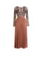 RC Kleid mit V-Ausschnitt und Pailletten RC Kleid mit V-Ausschnitt und Pailletten Braun IWR122-RT033