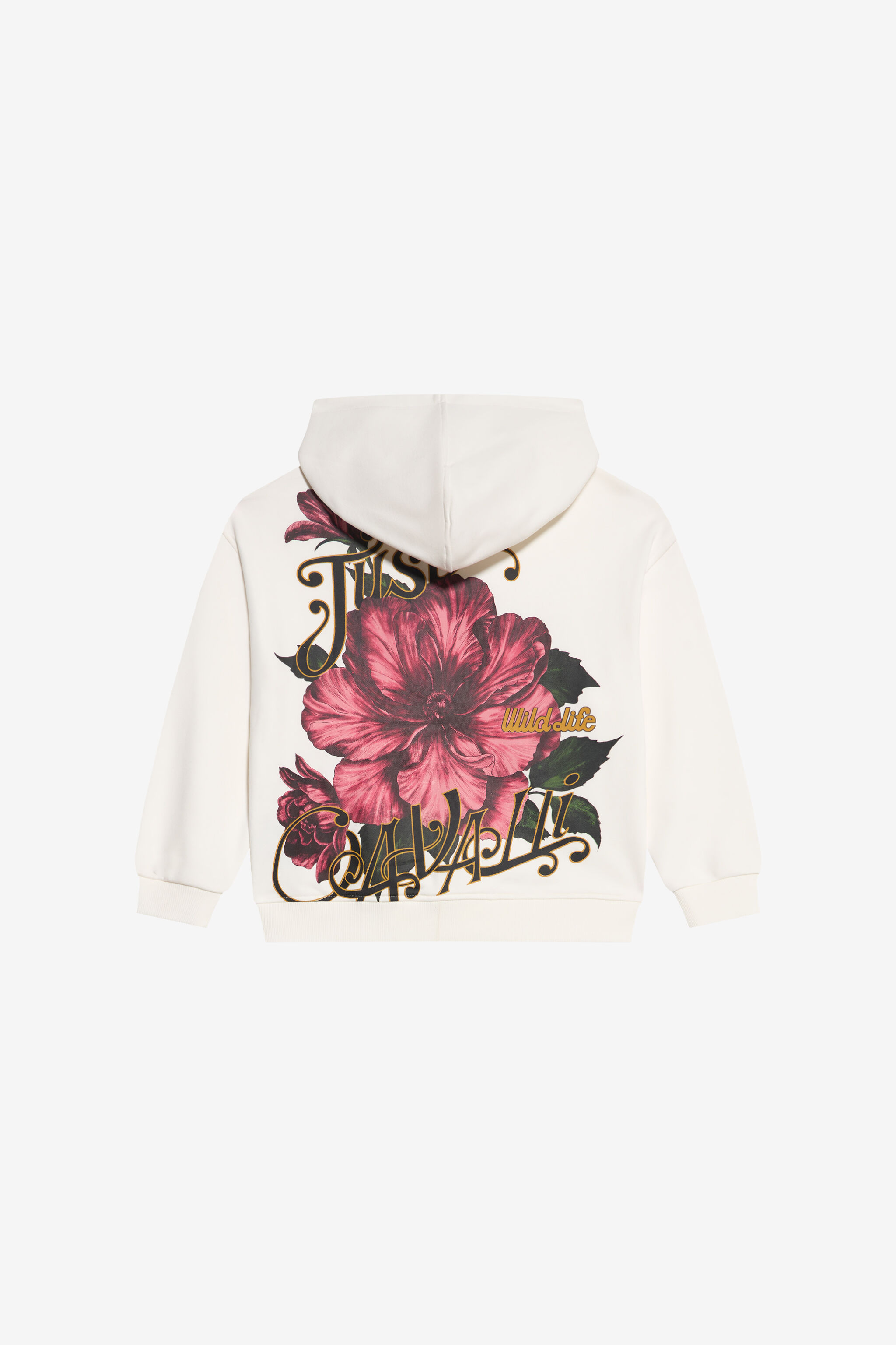JC Ivory Zip-Up Hoodie with Pink Flower JC Ivory Zip-Up Hoodie with Pink Flower MARSHMALLOW XFT68A-CF026
