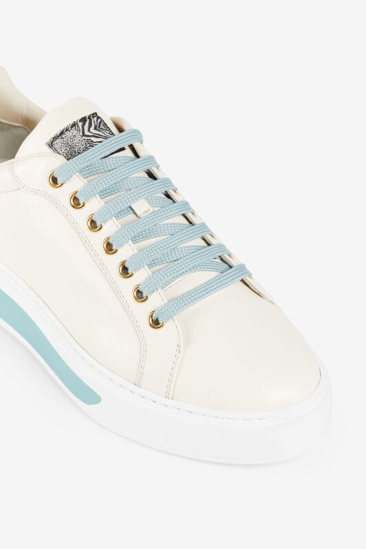 RC Metallische Sneakers mit Logoprint RC Metallische Sneakers mit Logoprint OFF WHITE/L.BLUE/ORO OKS011-PZ590