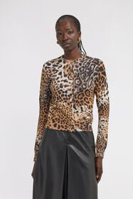 RC Malachite print cardigan Light Brown TKM905-MQ014