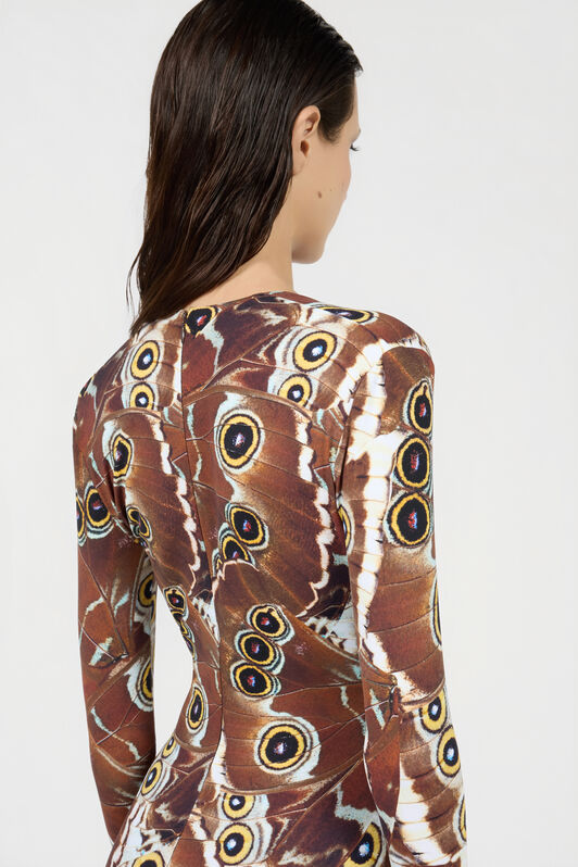 RC Mini Butterfly Print Jumpsuit BROWN XQT117-LNT27
