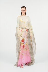 RC Caftano in Seta Miami Flowers GREEN/FUCHSIA WQW017-HNR32