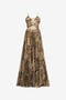 JC Extra-Long Dress With Tiger Skin Print JC Extra-Long Dress With Tiger Skin Print Light Brown UFT176-UF242
