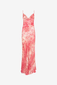 RC Langes Kleid mit Print Jaguar Skin Rot UKT127-HEN58