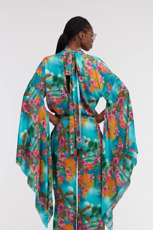 RC Hawaii silk Shirt Hellblau SKT702-7HI84