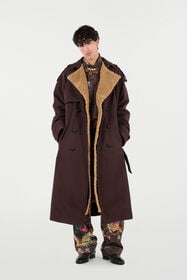 RC Langer Trenchcoat Aus Baumwolle Braun VRT531-FN071