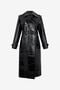 RC Langer, Schwarzer Trenchcoat Aus Echtem Leder RC Langer, Schwarzer Trenchcoat Aus Echtem Leder Schwarz VWP500-PN001