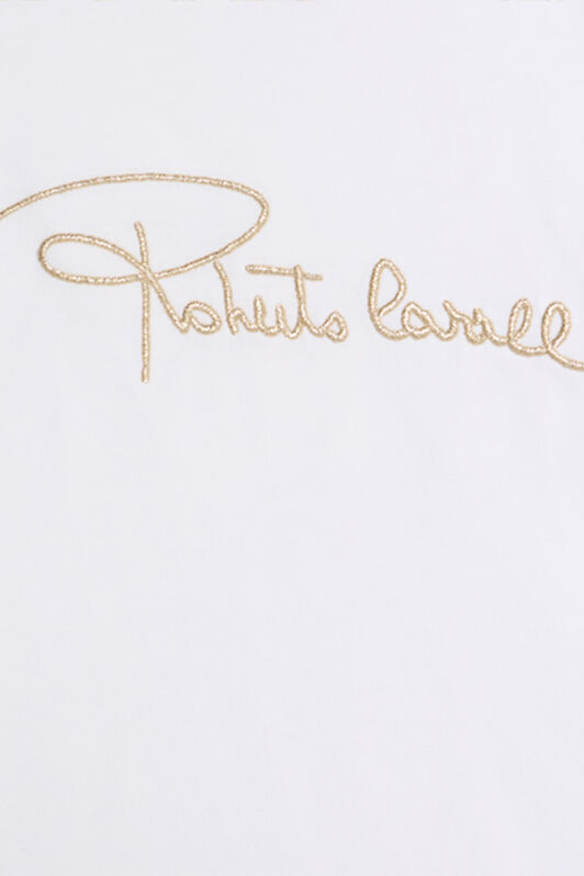 JU White T-Shirt With Embroidered Signature JU White T-Shirt With Embroidered Signature OPTICAL WHITE VJT62A-JD001