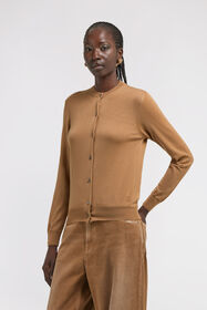 RC Cardigan In Lana Cammello Marrone SKM900-MA006