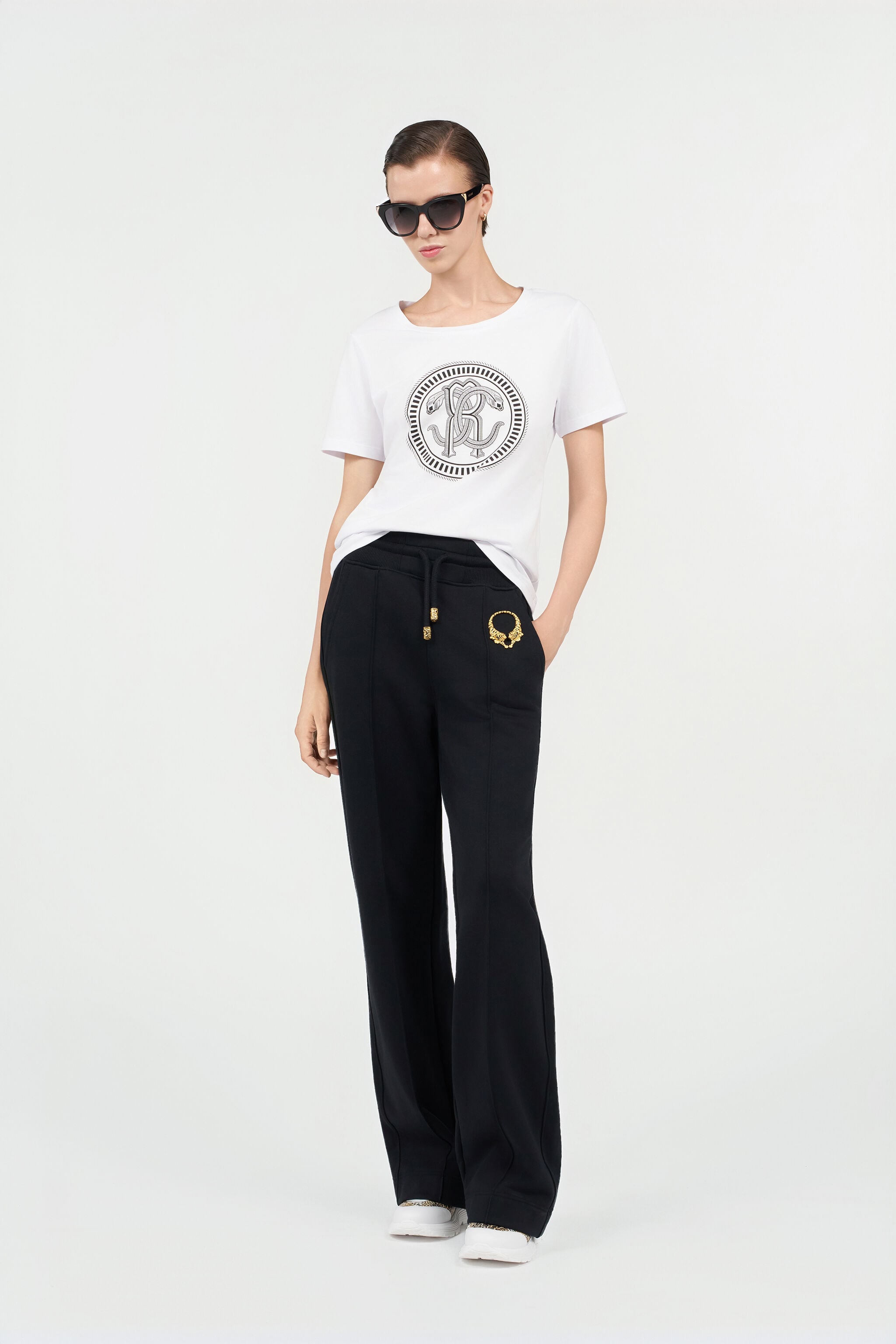 RC White Cotton T-Shirt with Logo WHITE QOT60C-JV060